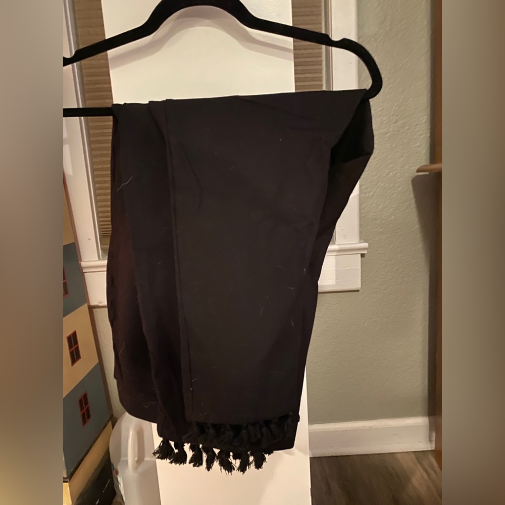 Black Philosophy brand stretch leggings with fringes 3x